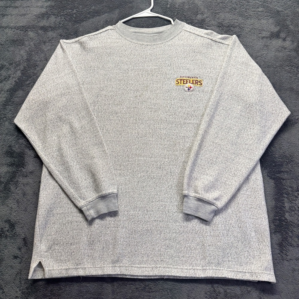 Vintage Pittsburgh Steelers Sweater Mens Large Gray 1999 Gray Long Sleeve Shirt